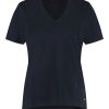 Lady Day - T-Shirt Tee V White Travelstof Blauw Shirt