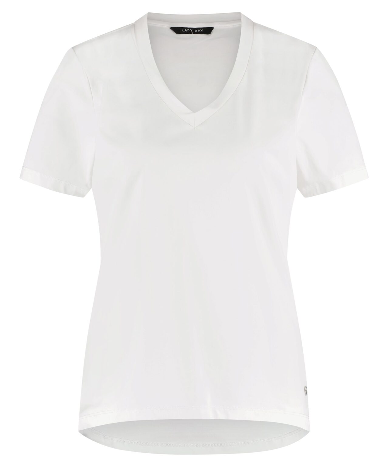 Lady Day - T-Shirt Tee V White Travelstof Wit Shirt