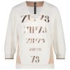 ZIP73 - Top 3/4 Mouw Bies - L.Yellow/Rosé | travelstof | off white | v-hals