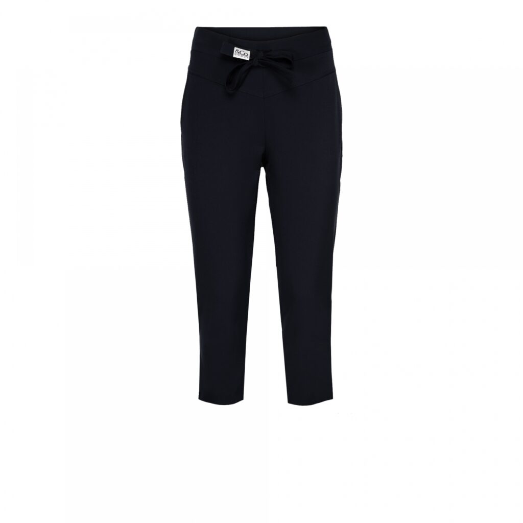 &Co Woman - Phoenix Capri Travel - Navy - Travelstof Dames - Broek
