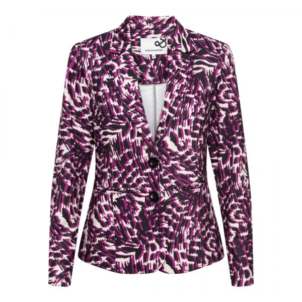 &Co Woman - Dakota Random Spot - Raspberry Multi - Travelstof dames - Blazer