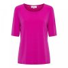 &Co Woman - Lillian Top - Raspberry Travelstof Top Blouse voor Dames Kleding Roze