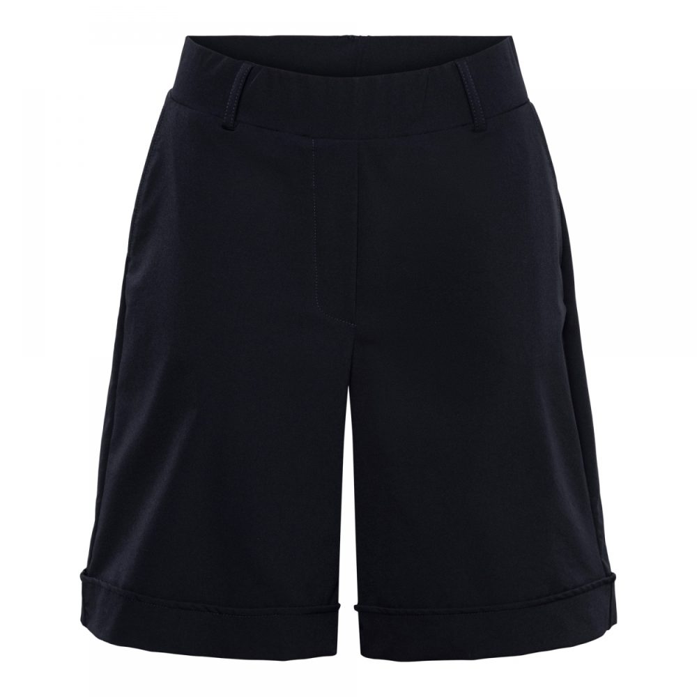 &Co Woman - Philis Trouser Travel - Navy Damesbroek korte broek vrouwen mode travelstof blauw