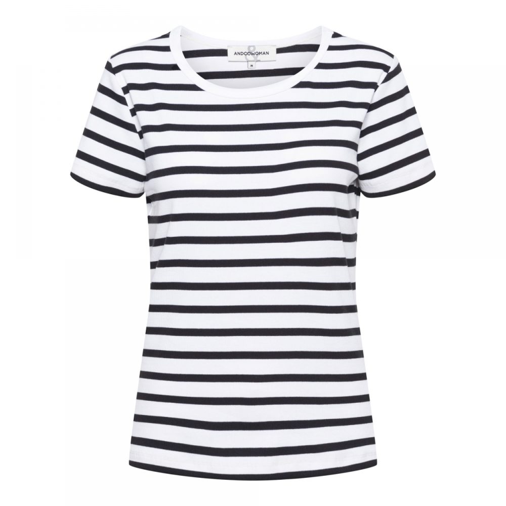&Co Woman - Savi Top Stripe - Multi Navy Trui Streep Blauw Wit Dames mode Vrouwen kleding